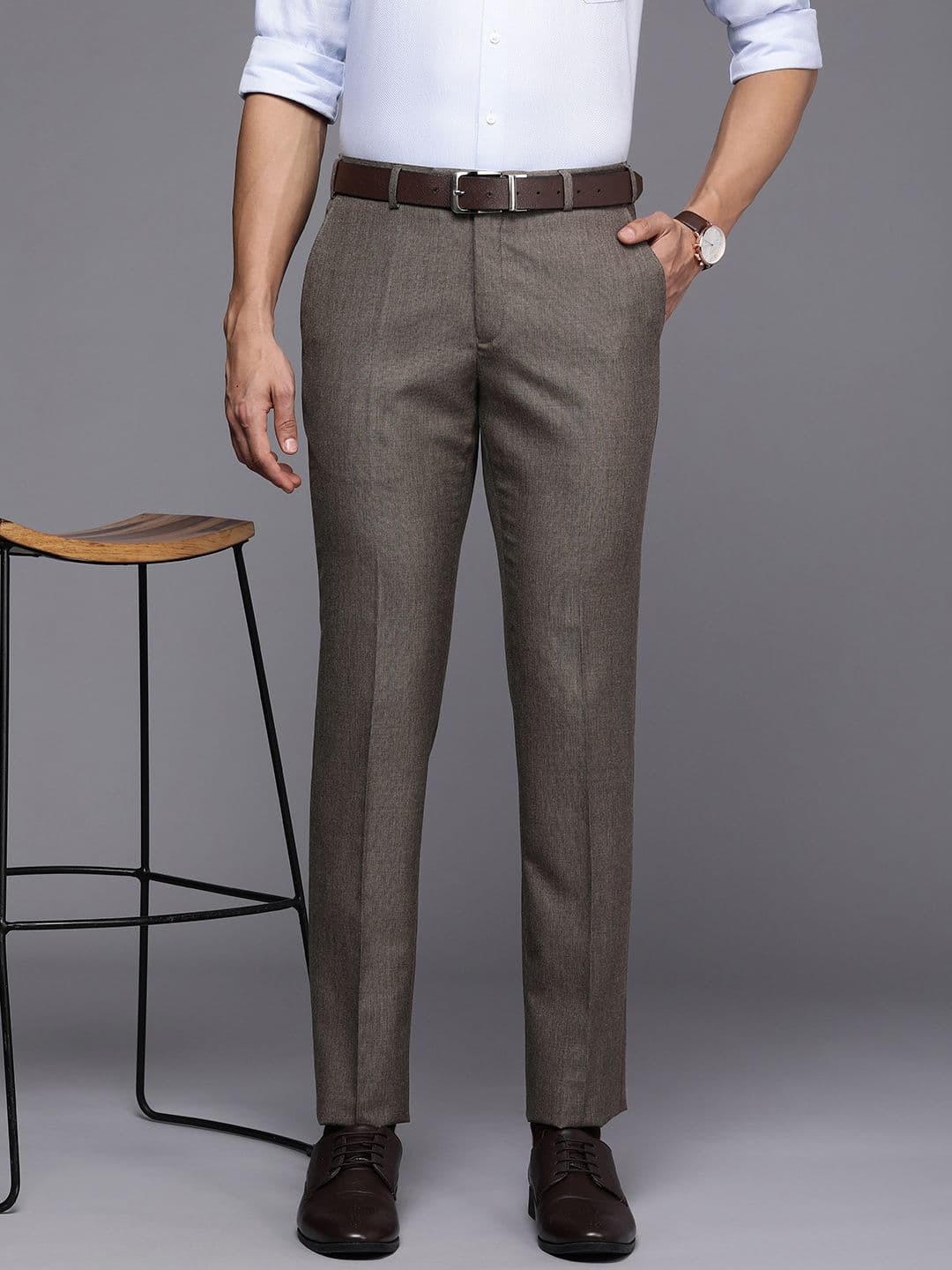 Raymond Men Flat Front Slim Fit Formal Trousers - view 1