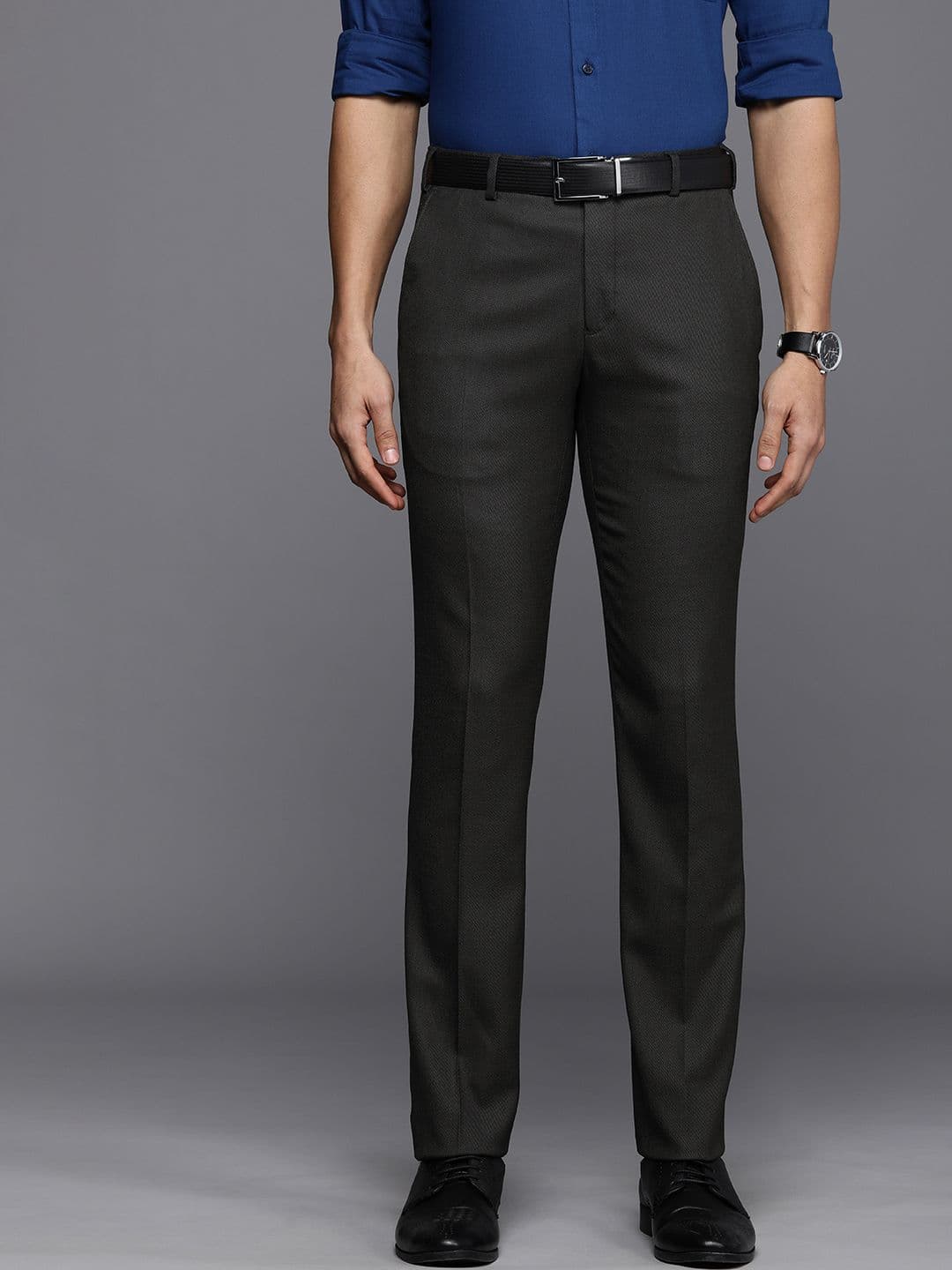 Raymond Men Grey Slim Fit Formal Trousers - view 1