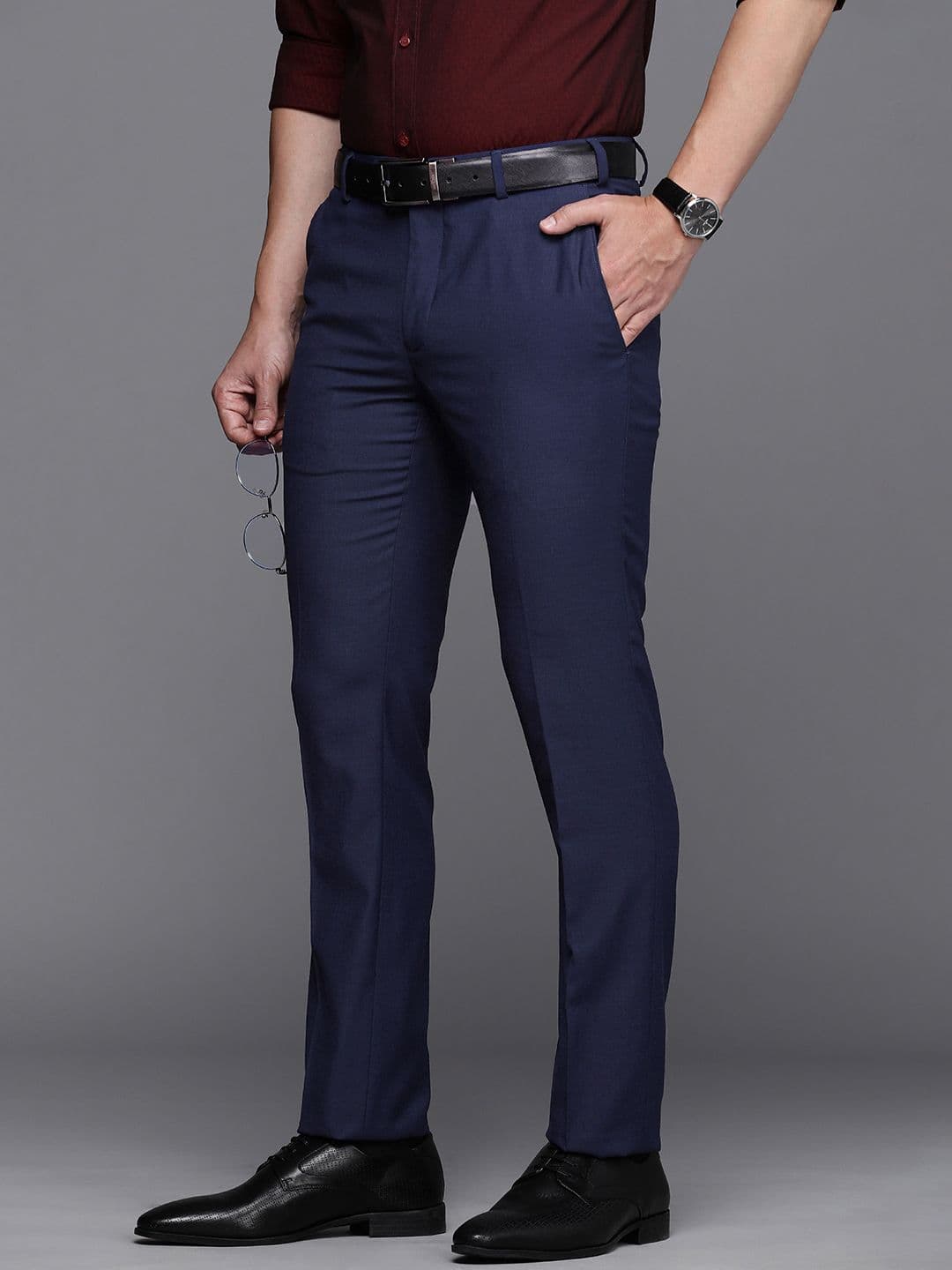 Raymond Men Slim Fit Mid-Rise Formal Trousers - view 1
