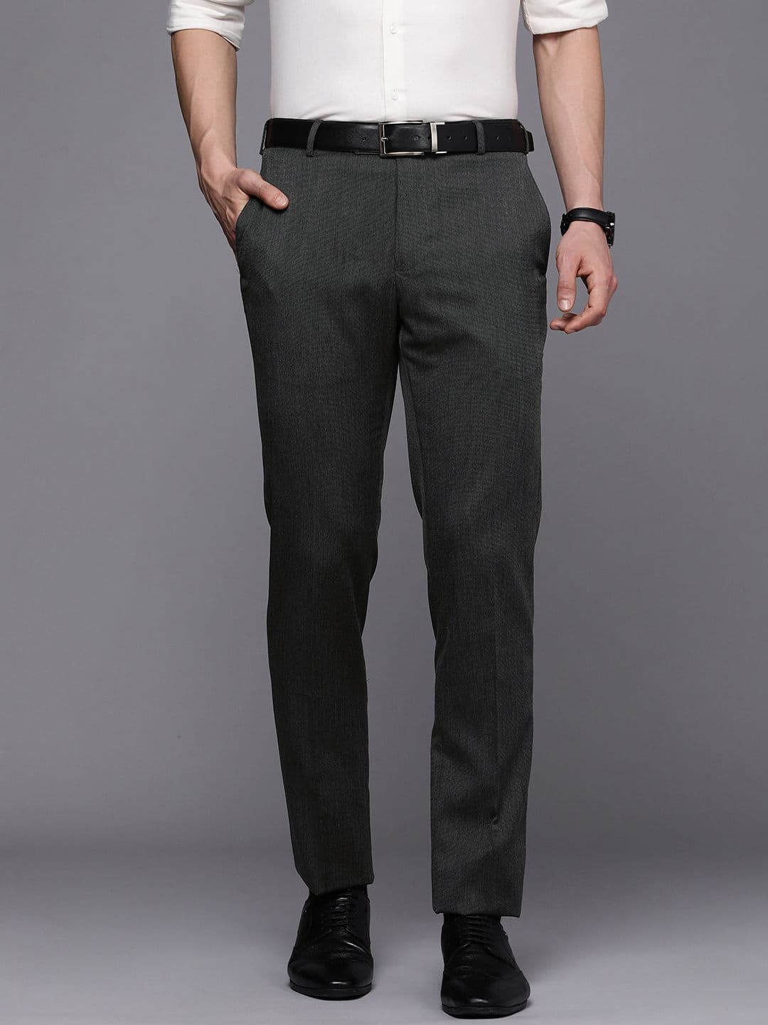 Raymond Men Slim Fit Flat Front Formal Trousers - view 1
