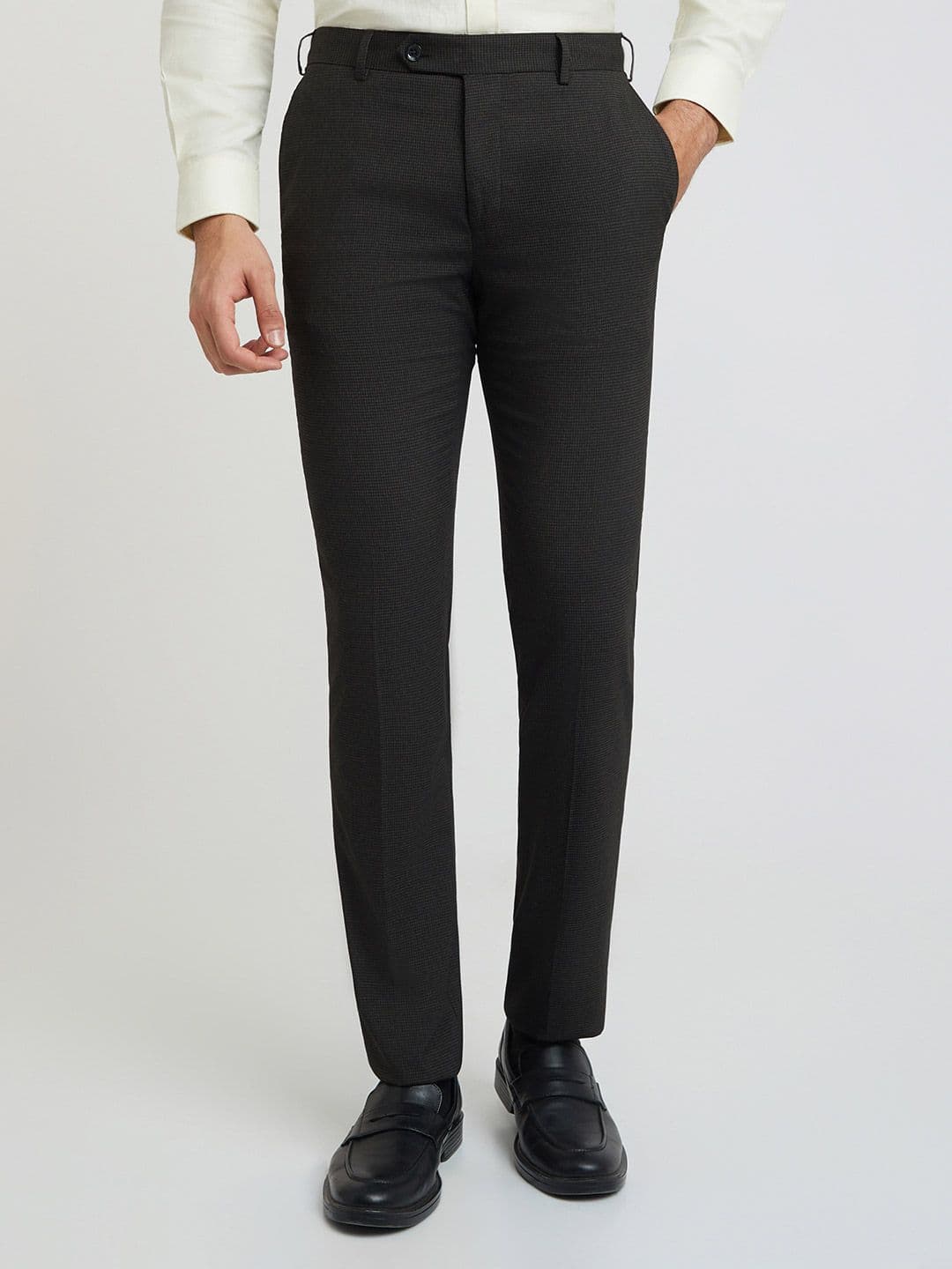 Raymond Men Checked Slim Fit Formal Trousers - view 1