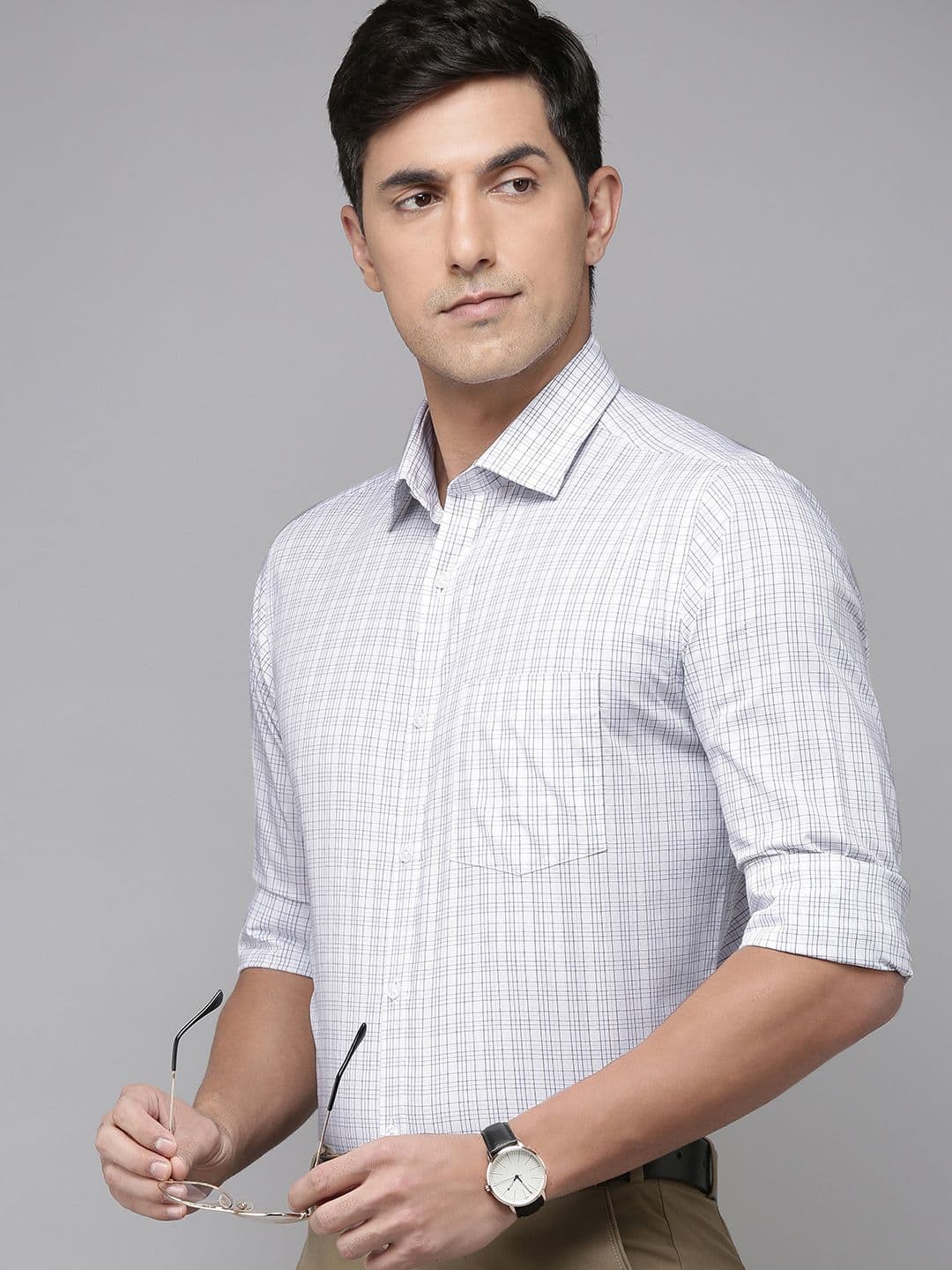 Park Avenue Men Pure Cotton Slim Fit Checked Formal Shirt - view 1