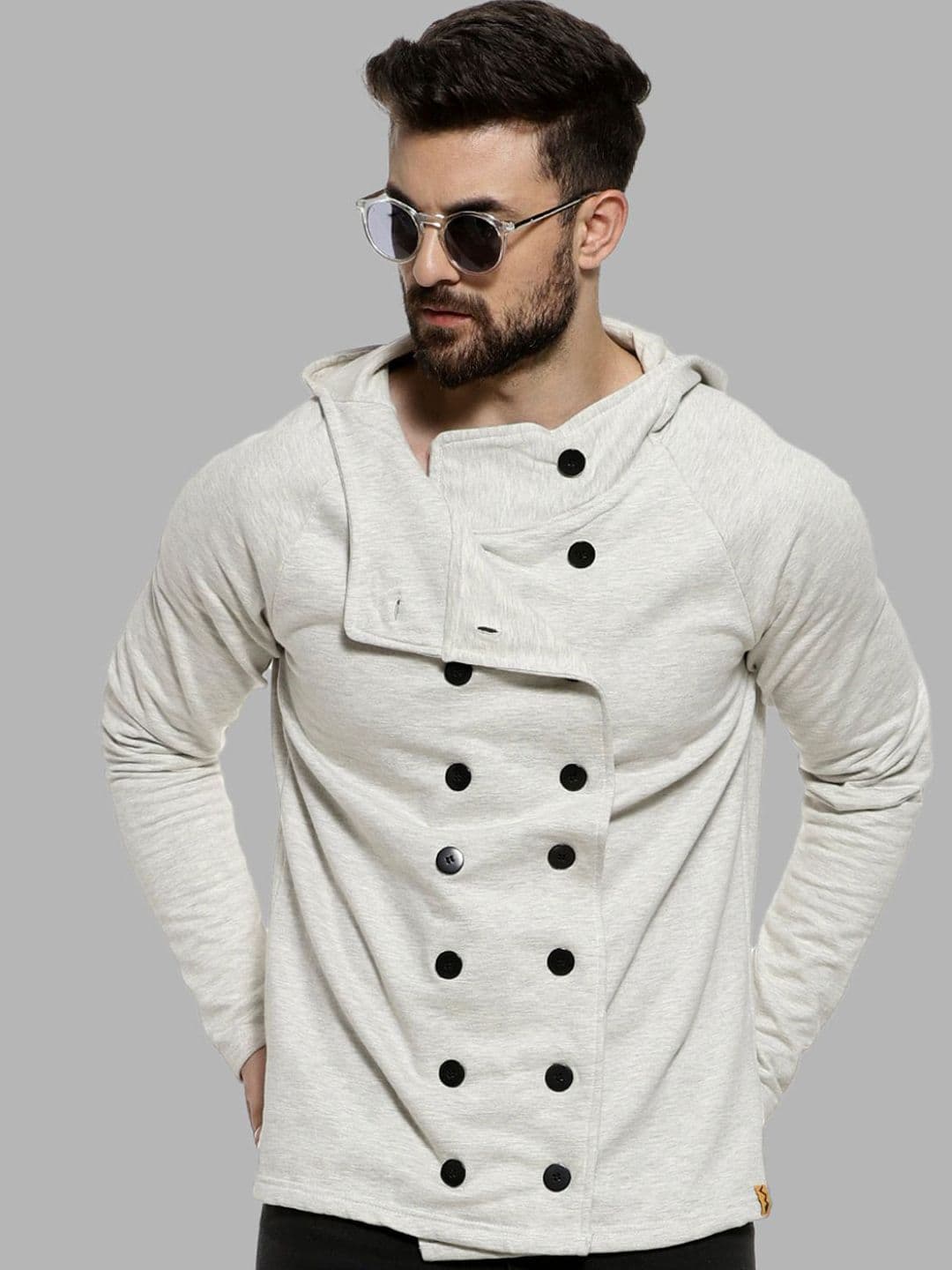 CAHOOT Men Cream-Coloured Windcheater Outdoor Open Front Jacket - view 1