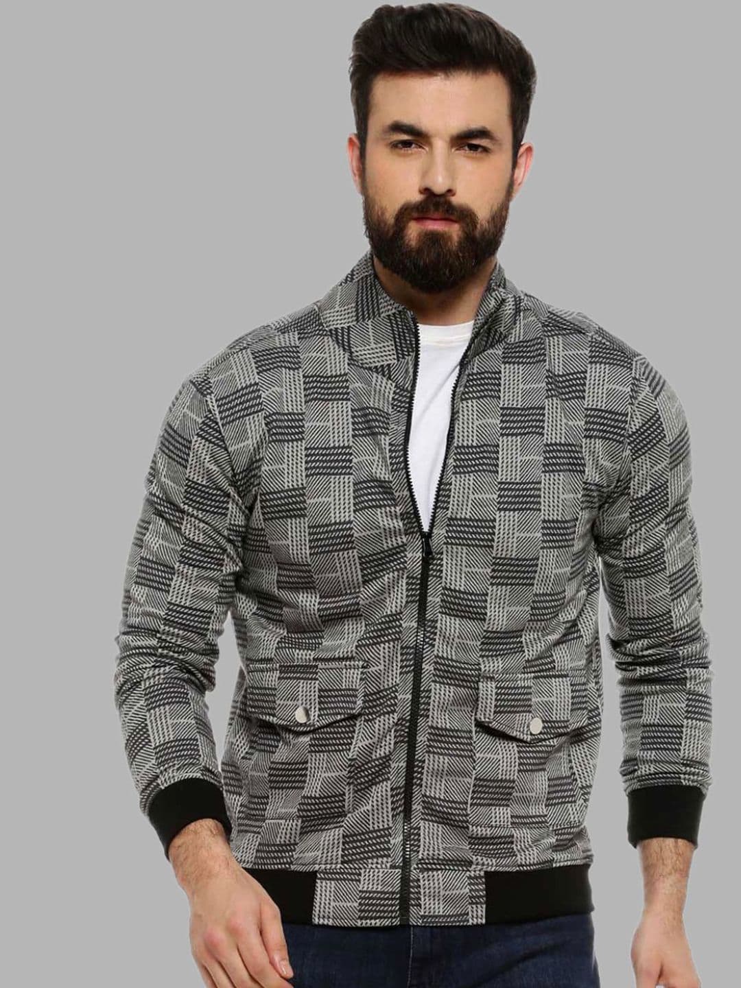 CAHOOT Men Grey Windcheater Outdoor Biker Jacket - view 1
