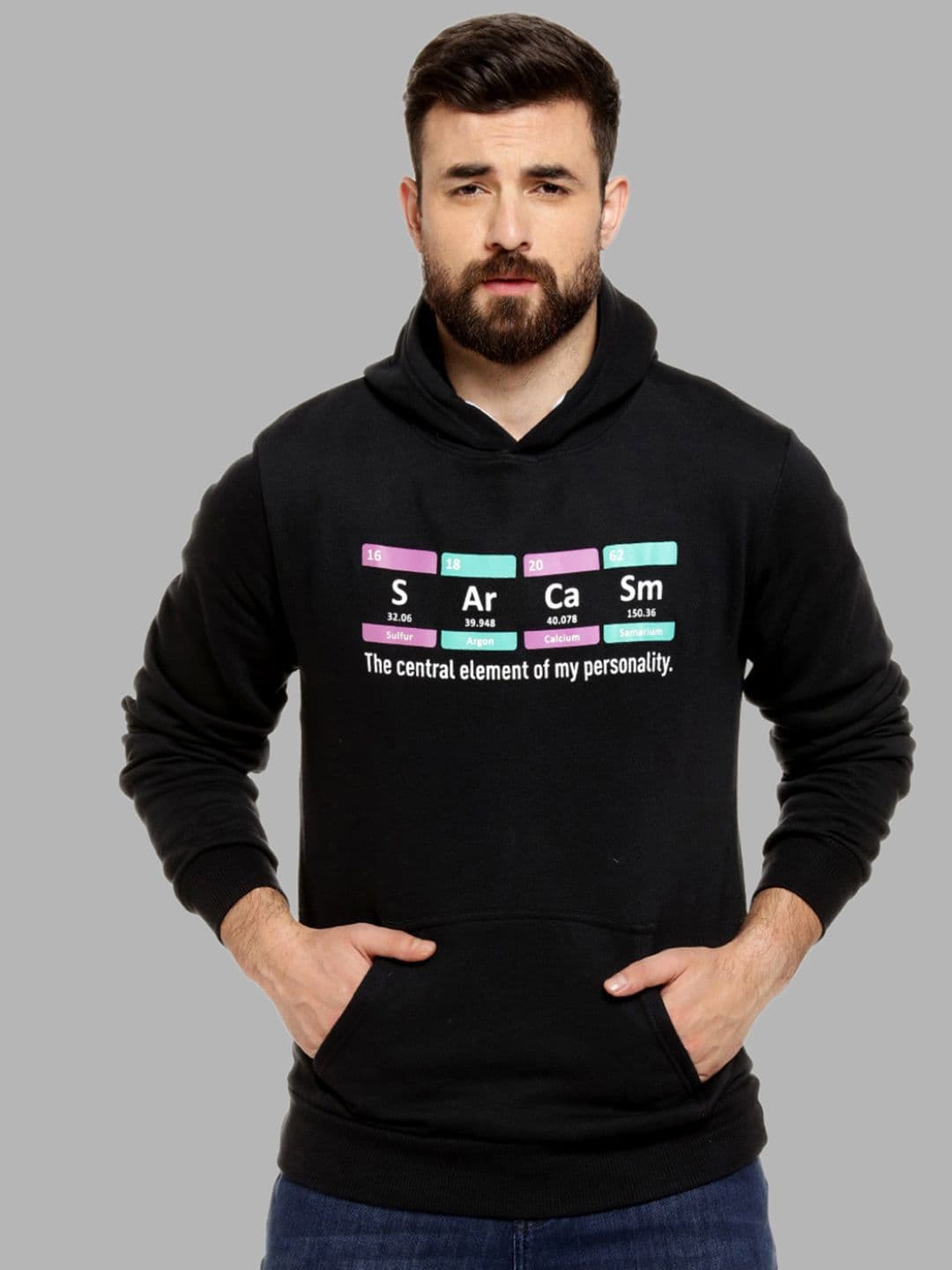 CAHOOT Men Black Printed Hooded Sweatshirt - view 1