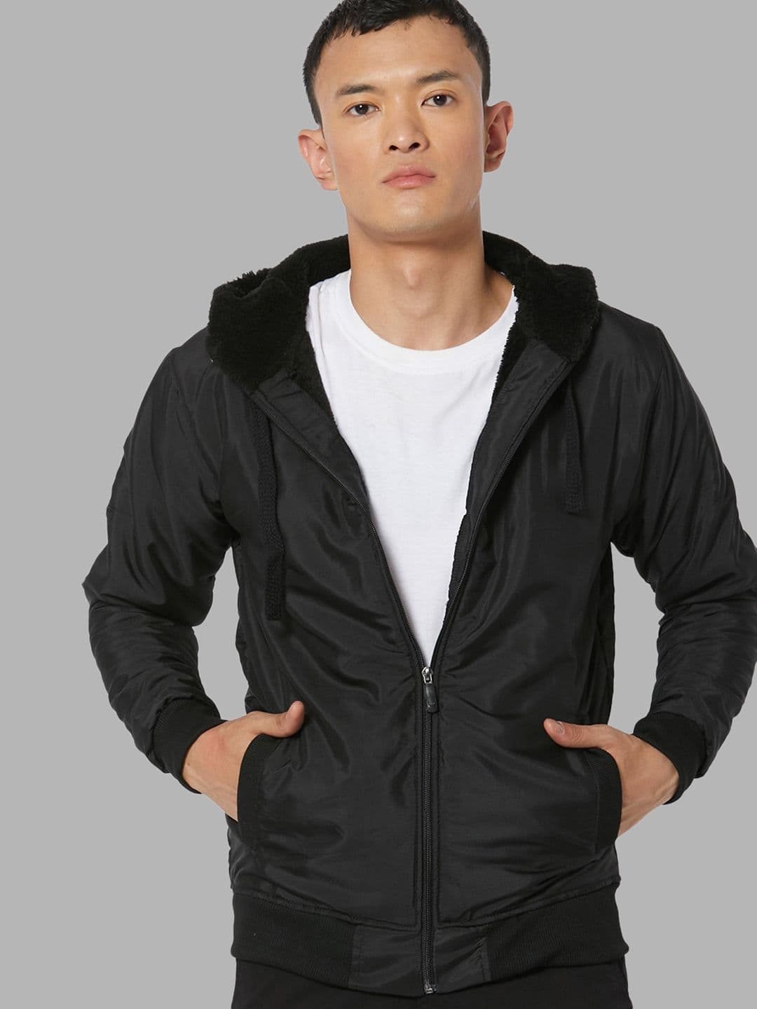 CAHOOT Men Black Striped Windcheater Outdoor Puffer Jacket - view 1