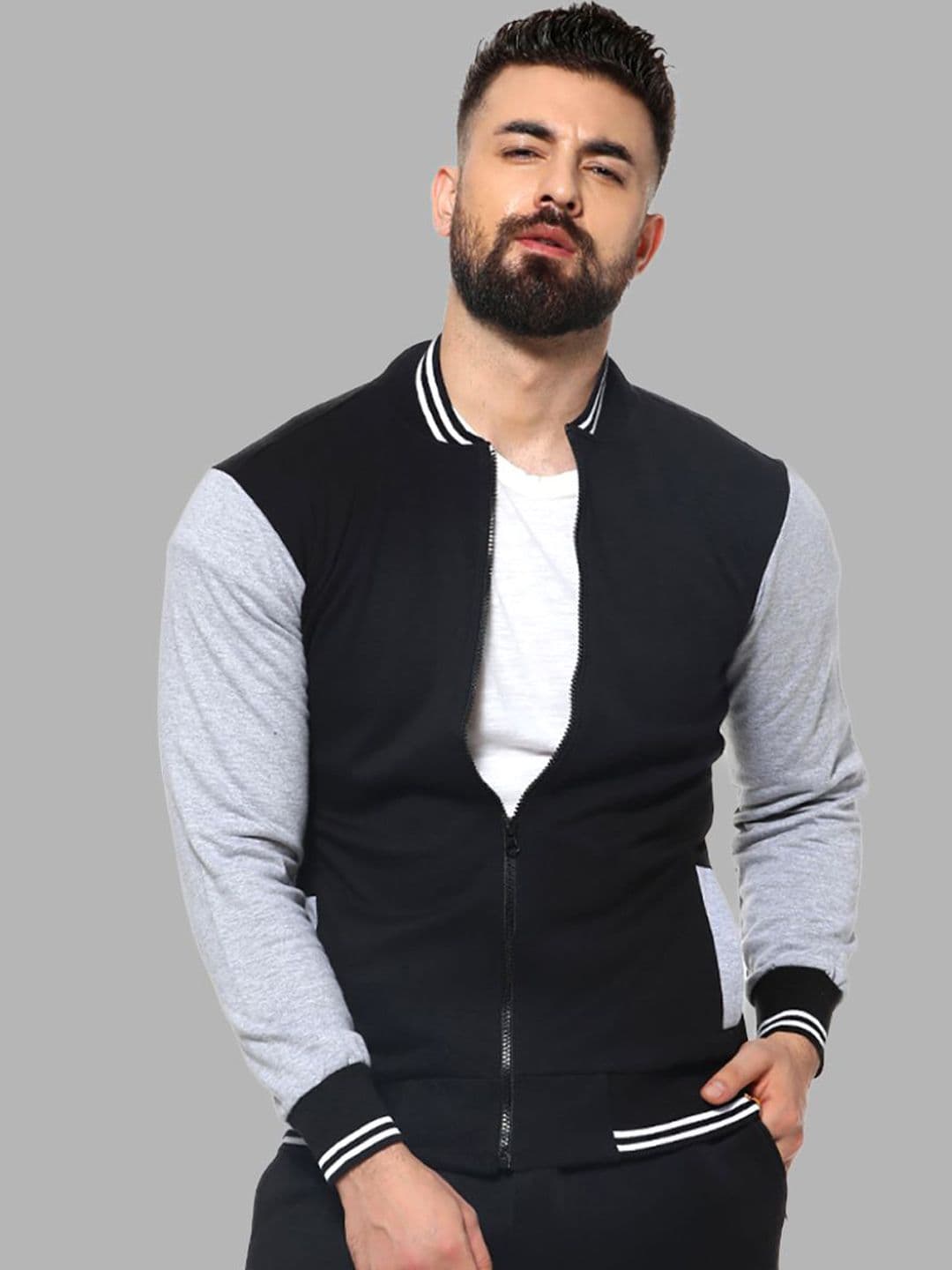 CAHOOT Men Black Colourblocked Windcheater Outdoor Open Front Jacket - view 1