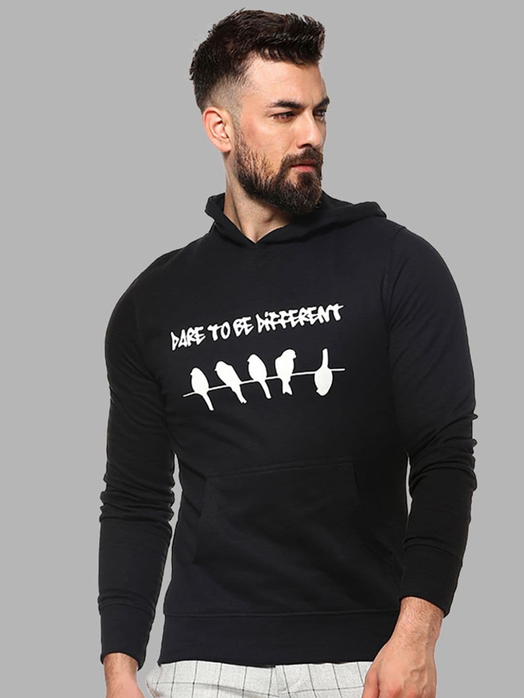CAHOOT Men Black Printed Hooded Sweatshirt - view 1