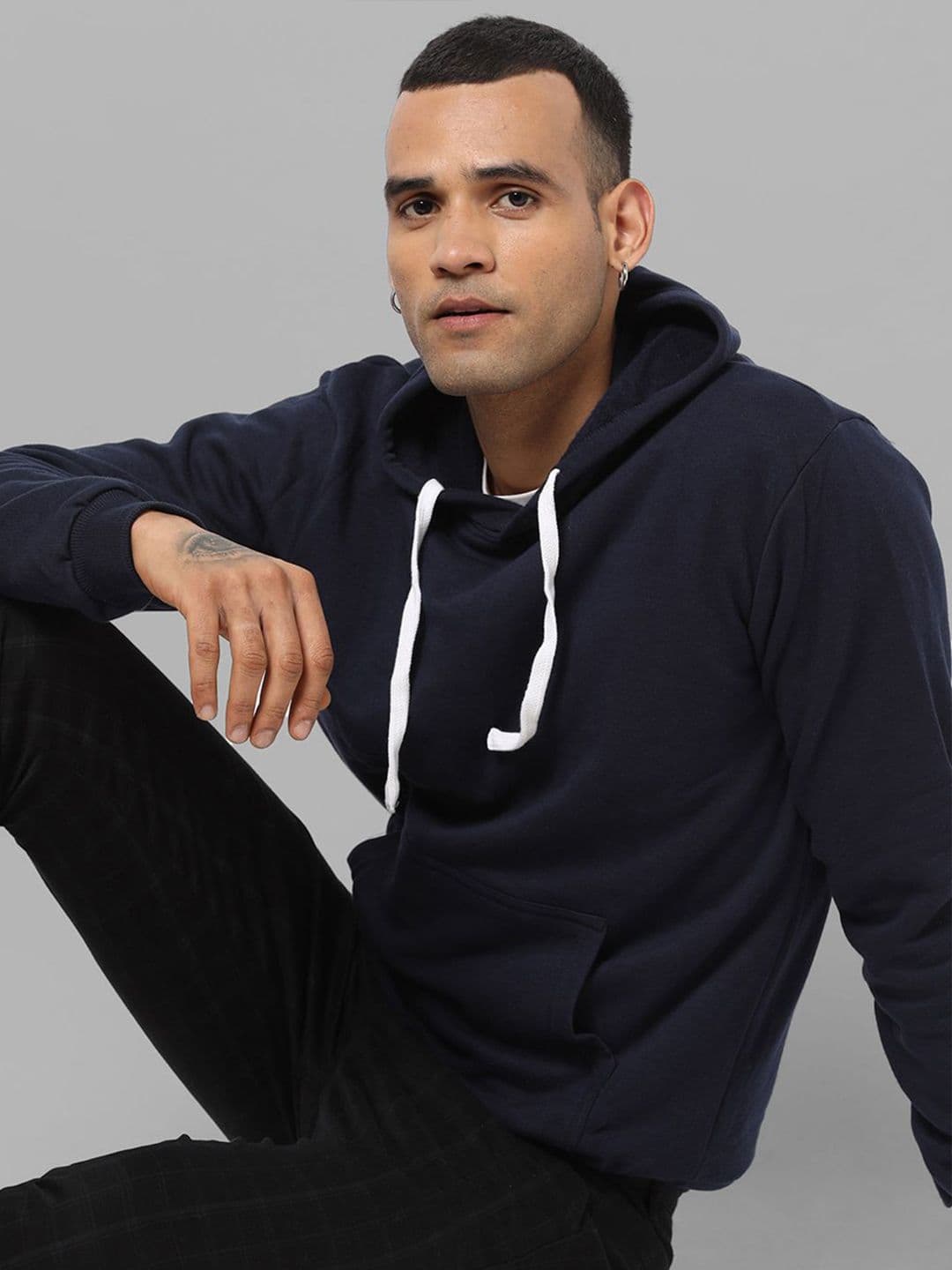 CAHOOT Men Blue Hooded Sweatshirt - view 1