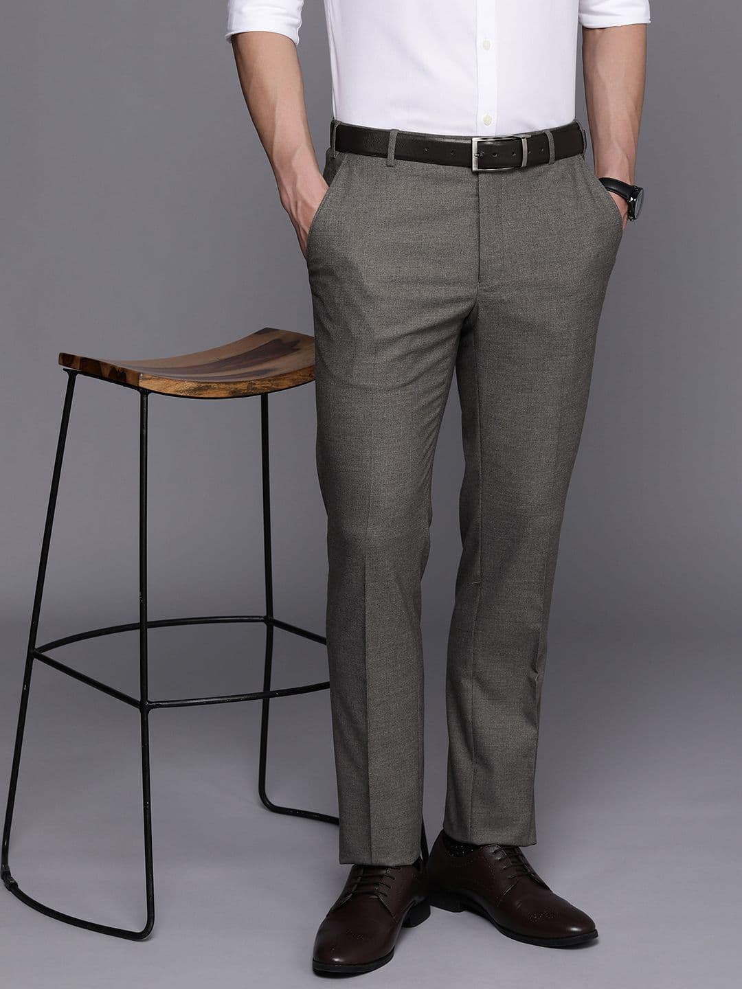 Raymond Men Slim Fit Flat Front Formal Trousers - view 1