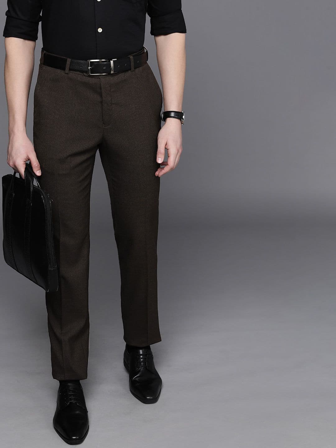 Raymond Men Checked Slim Fit Formal Trousers - view 1