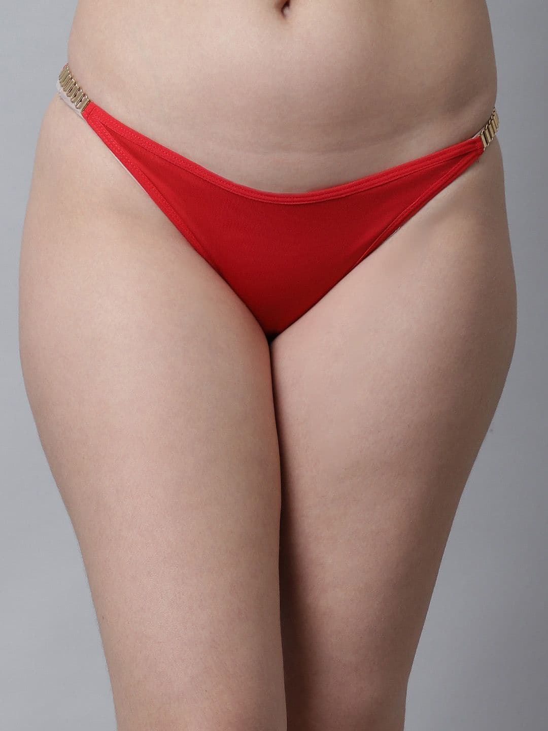 PrettyCat Women Red Solid Bikini Panty - view 1
