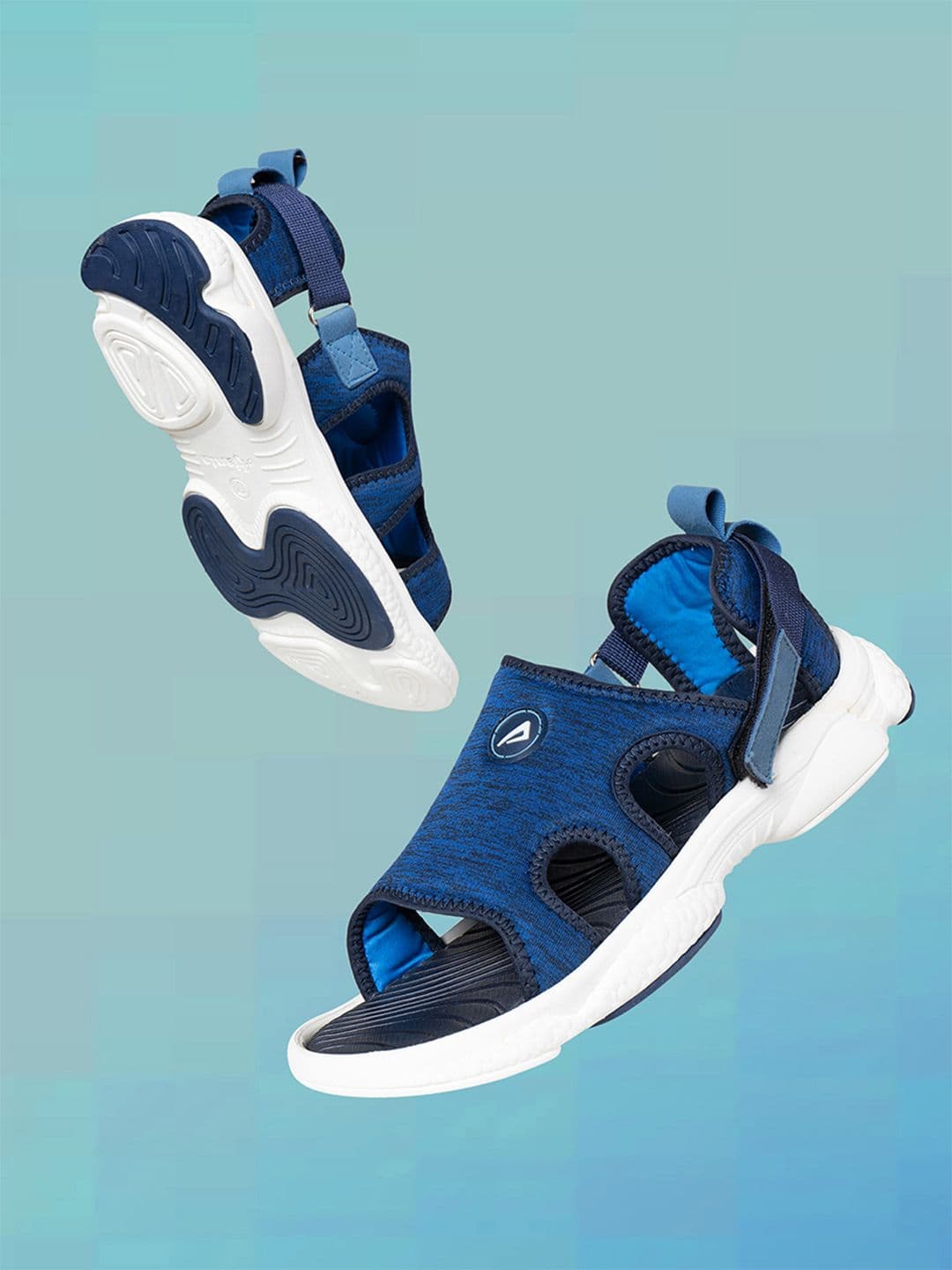 IMPAKTO Men Blue & White Patterned Sports Sandals - view 1