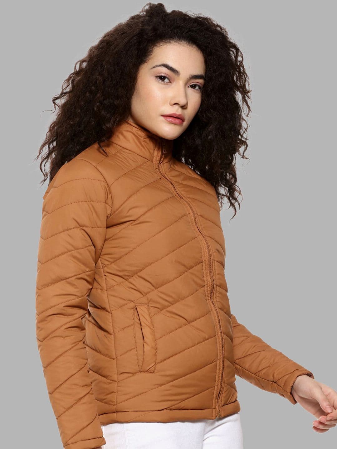 PINACOLADA Women Brown Windcheater Outdoor Puffer Jacket - view 1