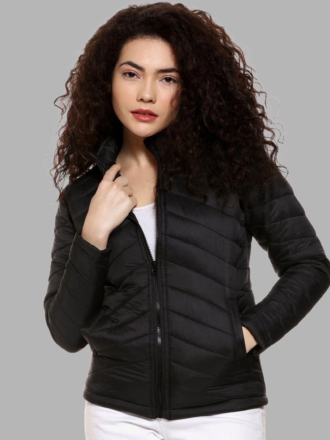 PINACOLADA Women Black Windcheater Outdoor Puffer Jacket - view 1