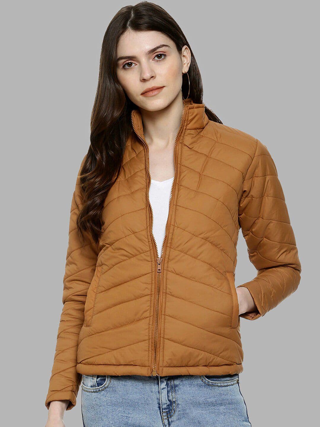 PINACOLADA Women Brown Windcheater Outdoor Puffer Jacket - view 1