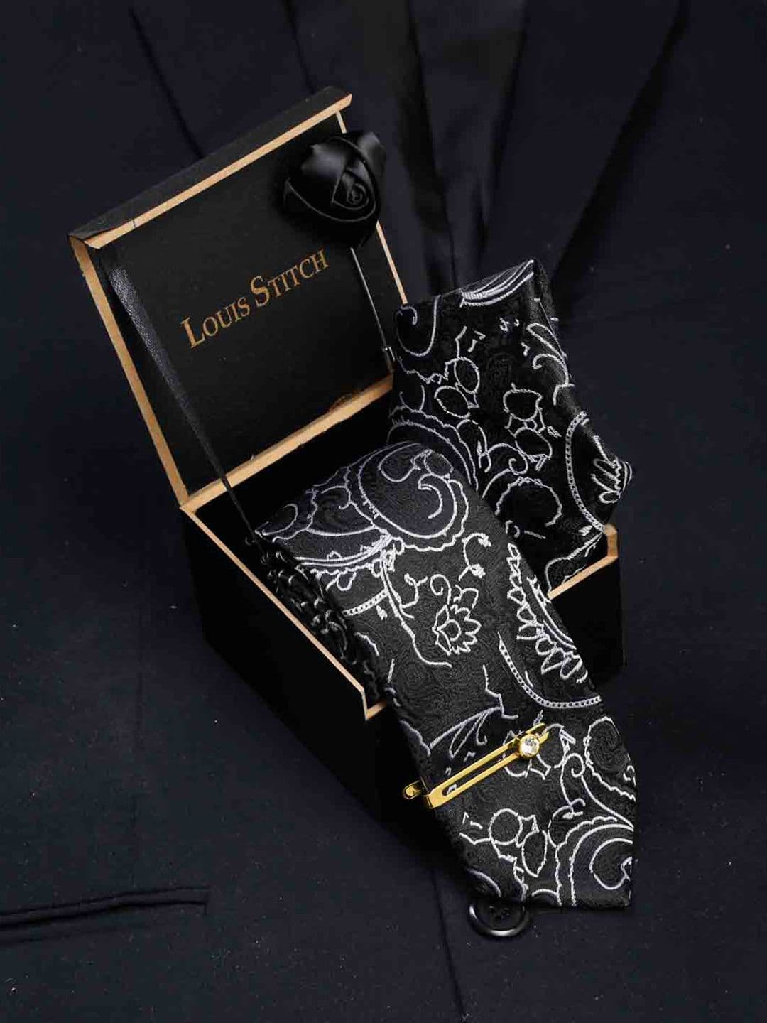 LOUIS STITCH Men Italian Silk Necktie Accessory Gift Set - view 1