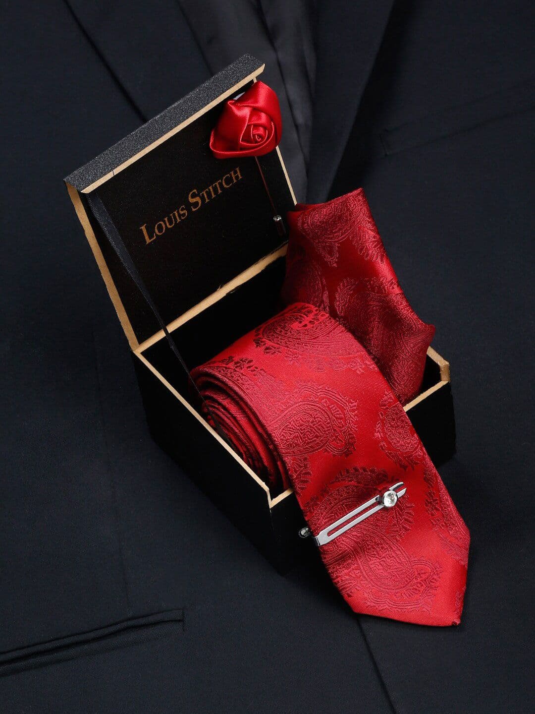 LOUIS STITCH Men Silk Necktie Accessory Gift Set - view 1