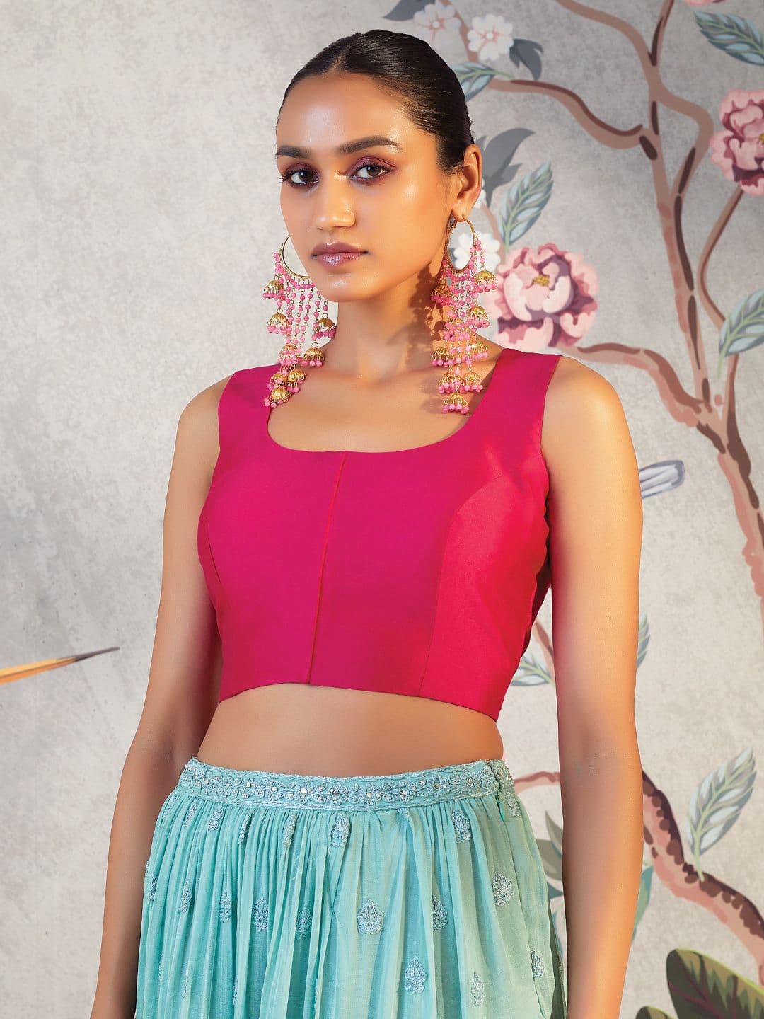 Soch Women Pink Solid Saree Blouse - view 1