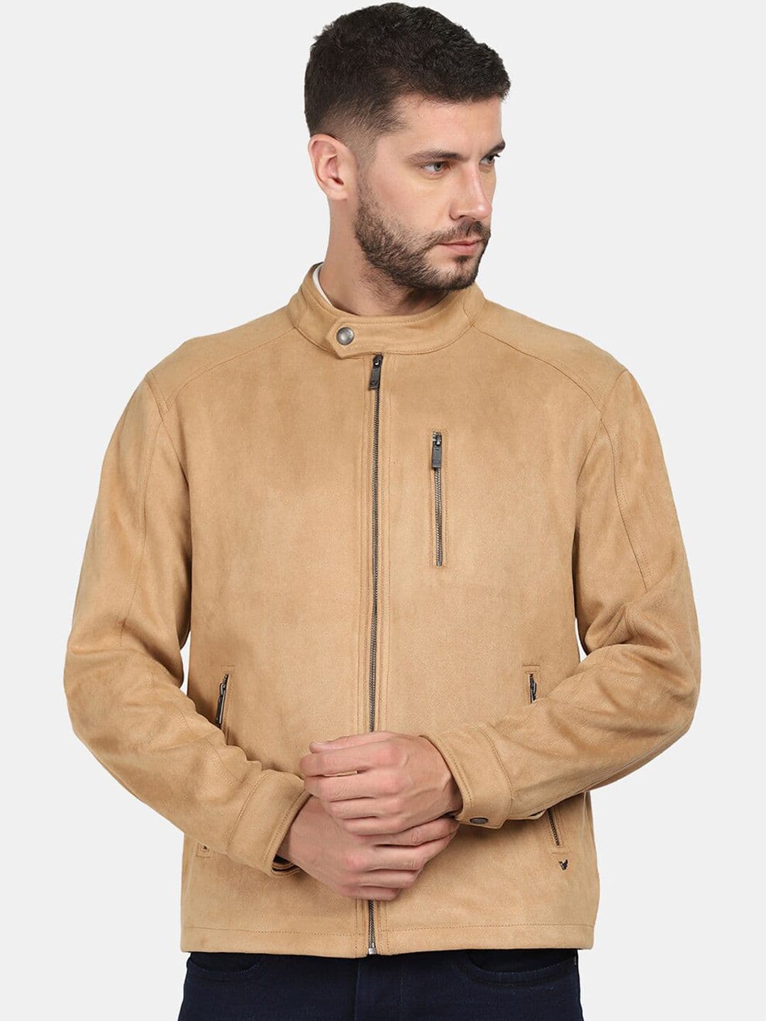 Blackberrys Men Beige Biker Jacket - view 1