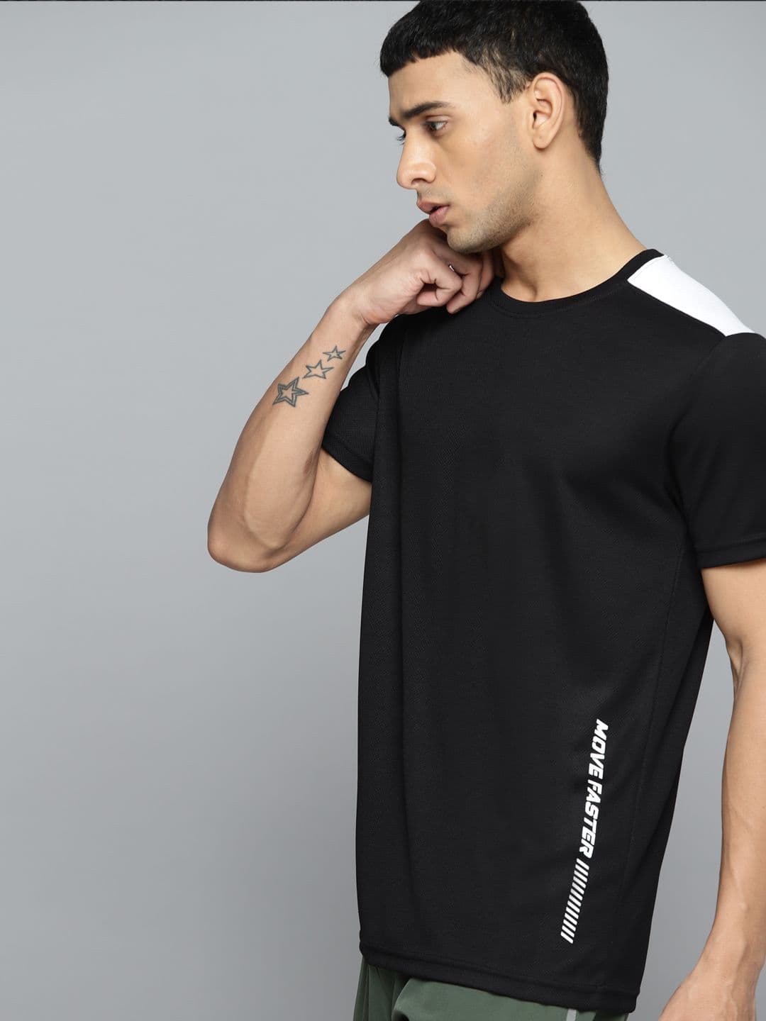 HRX by Hrithik Roshan Men Colourblocked T-shirt - view 1