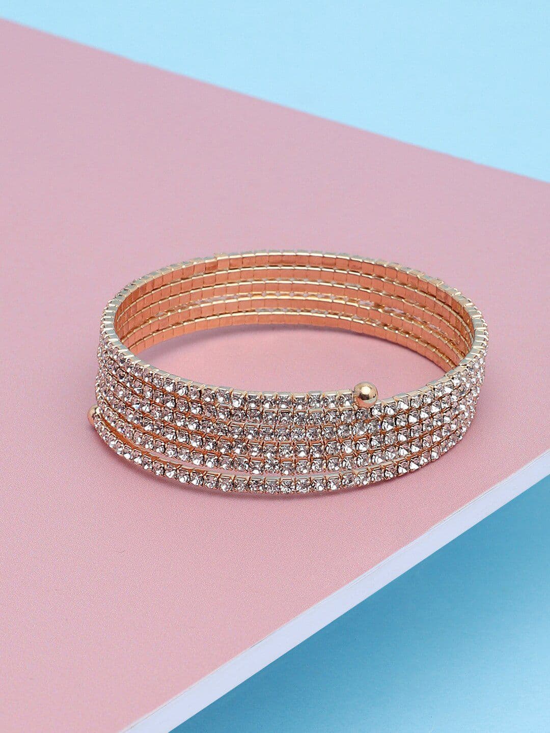 SOHI Women Gold-Plated & White Wraparound Bracelet - view 1