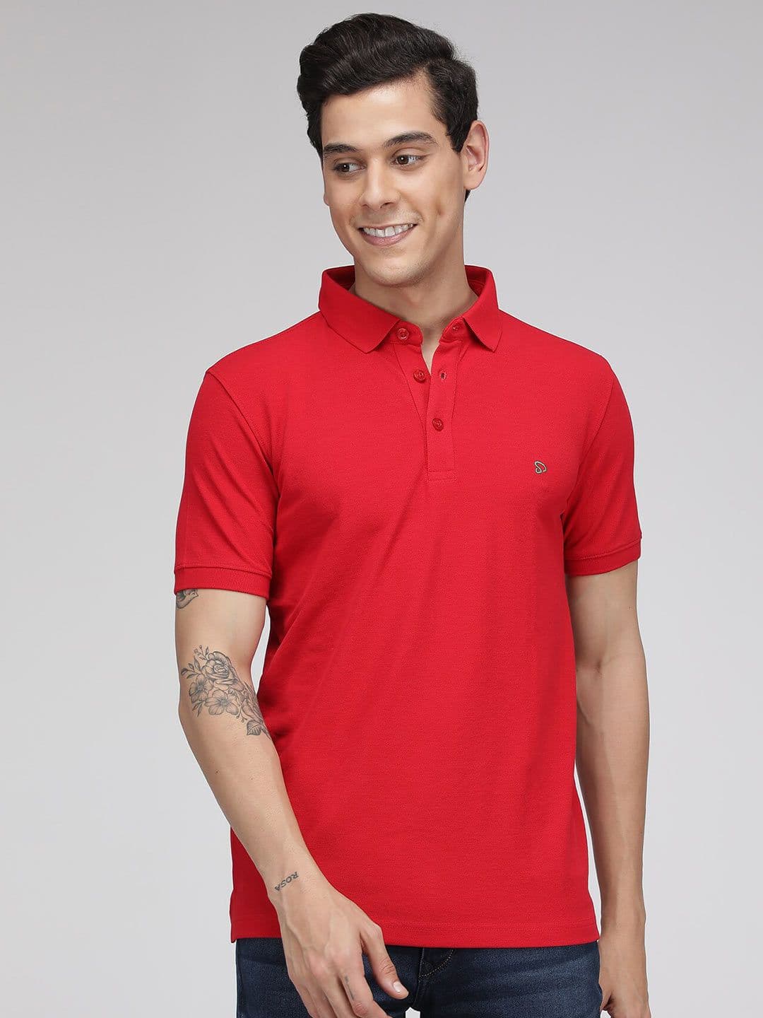 SPORTO Men Red Polo Collar T-shirt - view 1