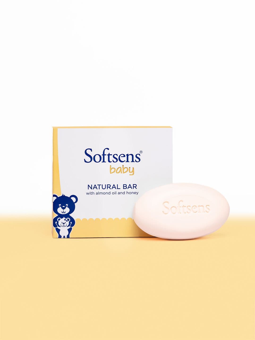 Softsens Set Of 3 Natural Almond Oil & Honey Baby Bar Soap 300g - view 1