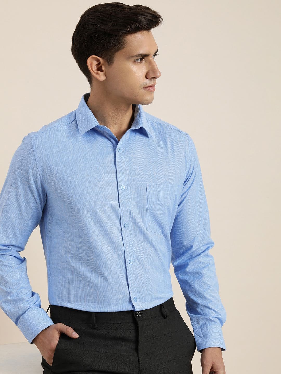 INVICTUS Men Self Design Slim Fit Formal Shirt - view 1