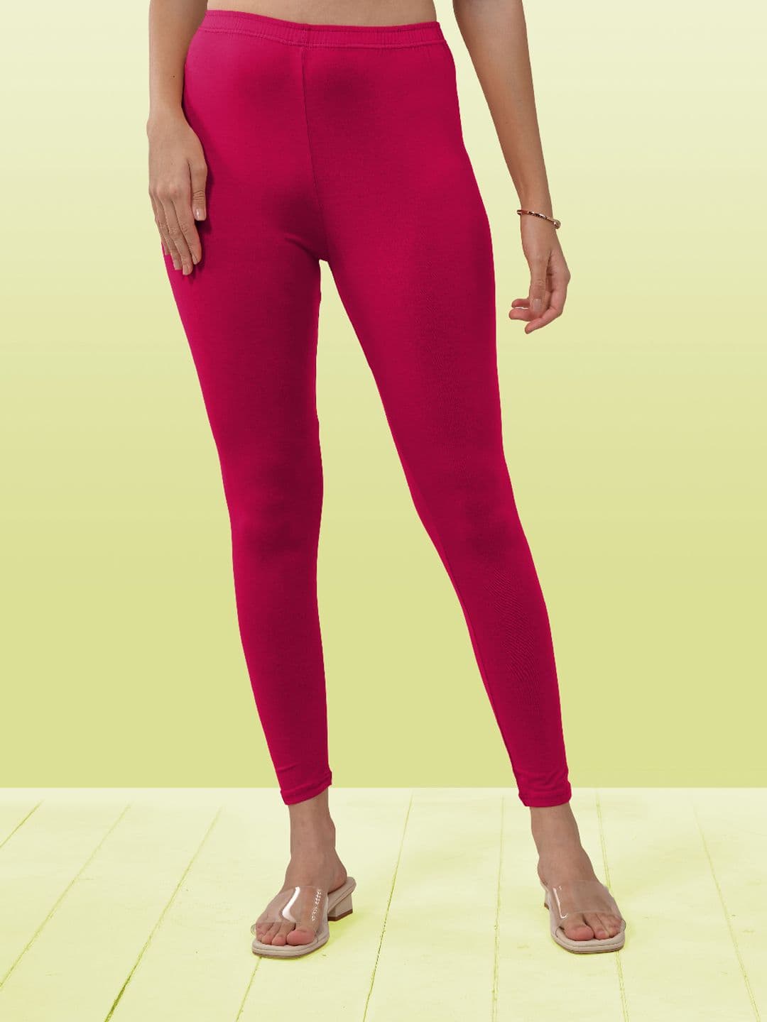 LYRA Women Pink Solid Ankle Length Leggings - view 1