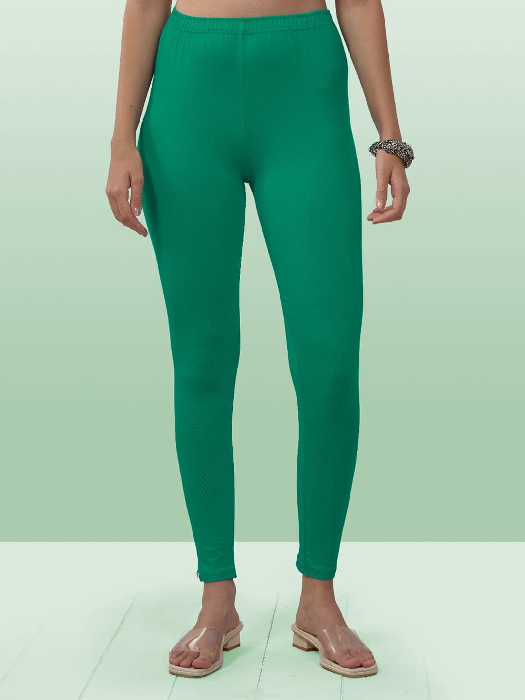 LYRA Women Green Solid Ankle Length Leggings - view 1