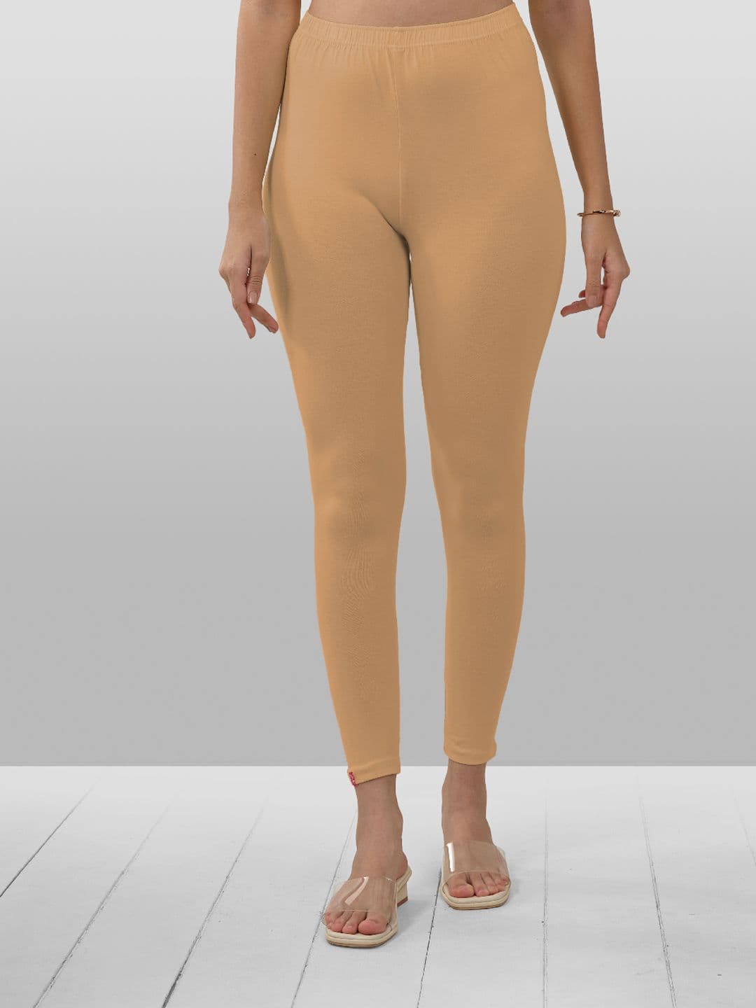 LYRA Women Sand Bronze Colored Solid Ankle Length Leggings - view 1