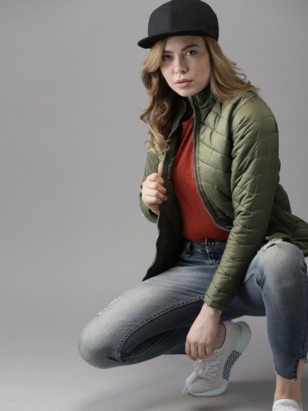 PINACOLADA Women Olive Green Windcheater Padded Jacket - view 1