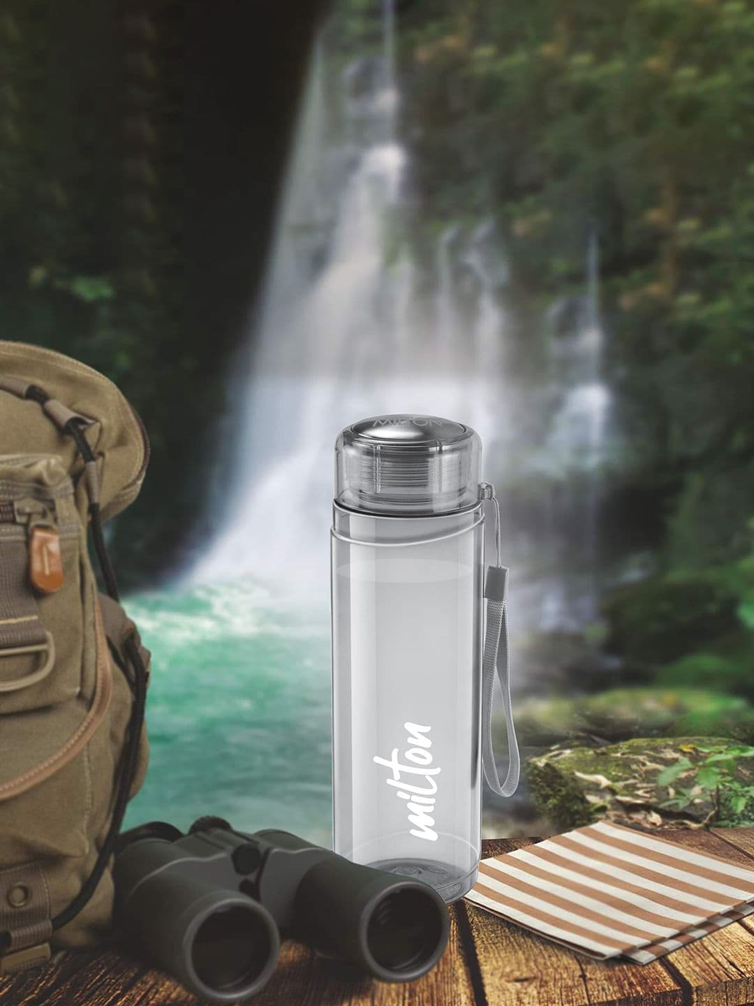 Milton Grey Solid Plastic Spill Proof Water Bottle - 1L - view 1