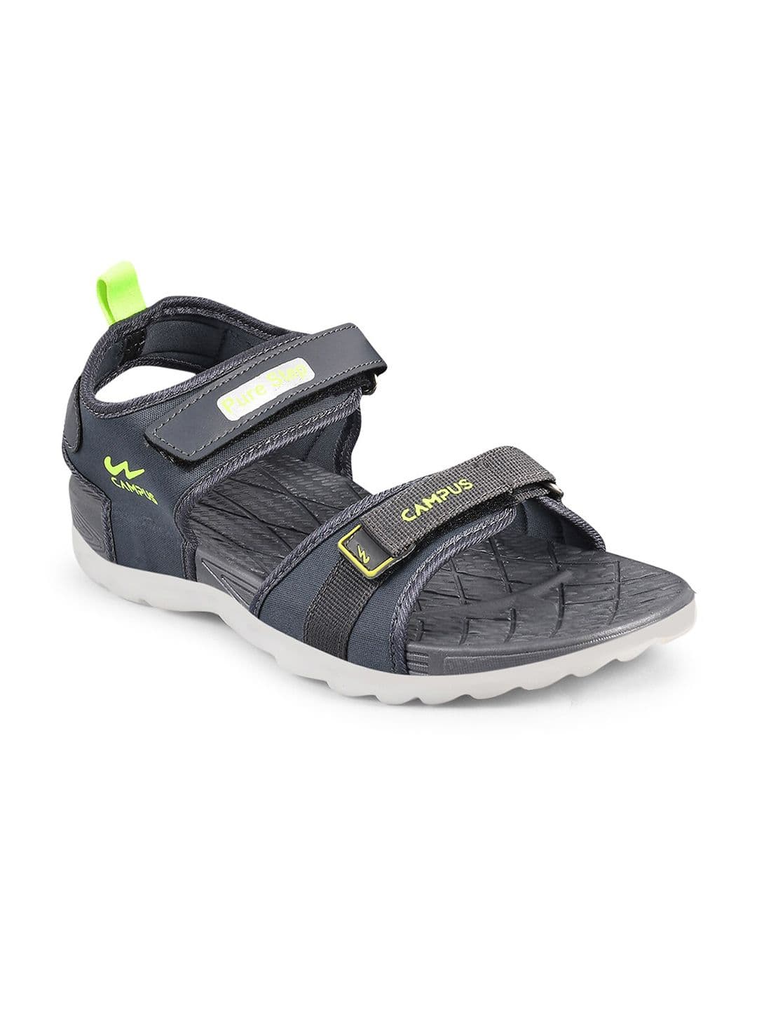Campus Men Grey & Green Solid Sports Sandals - view 1