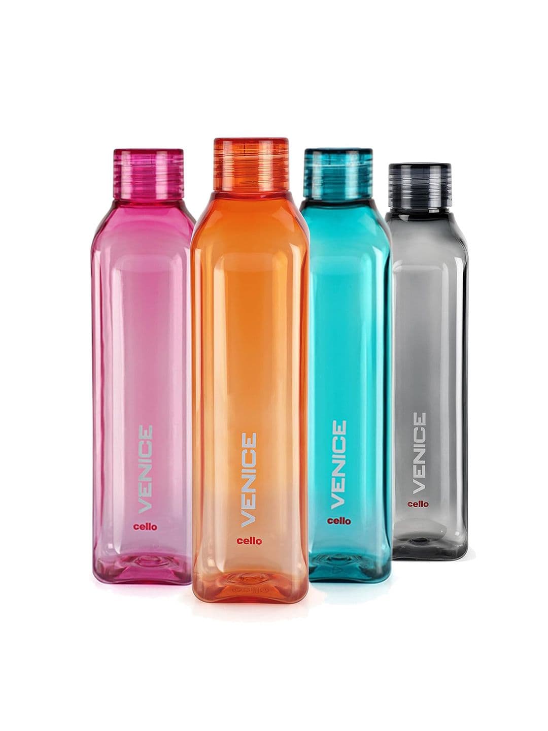 Cello venice Set of 4 Assorted Plastic Refrigerator Safe Water Bottle- 1 L Each - view 1