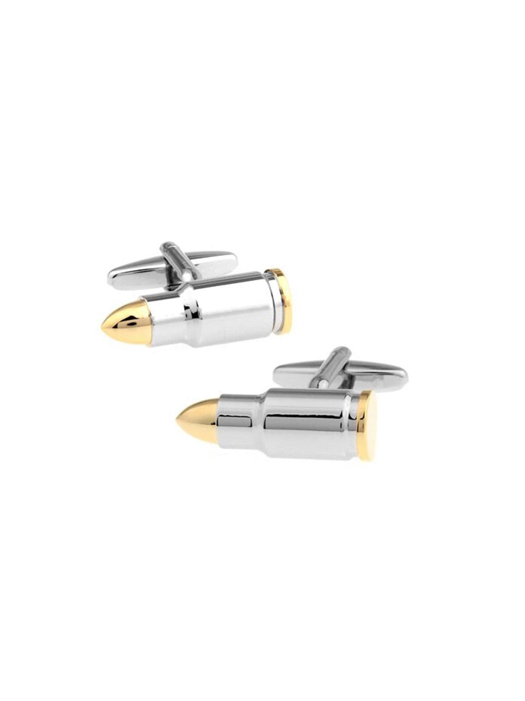 The Tie Hub Silver-Toned & Gold-Toned Quirky Cufflink - view 1