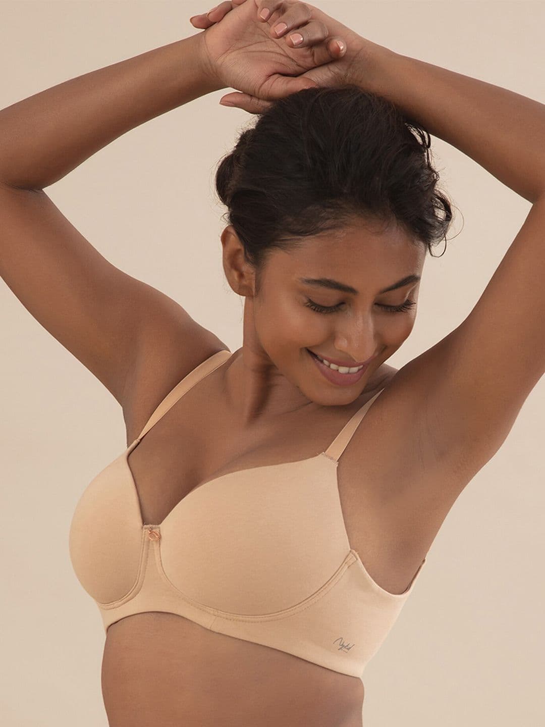 NYKD Solid Lightly Padded Cotton Underwired Medium Coverage Bra - NYB094 - view 1