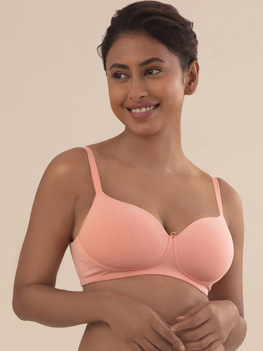 NYKD Solid Lightly Padded Cotton Underwired Medium Coverage Bra - NYB094 - view 1