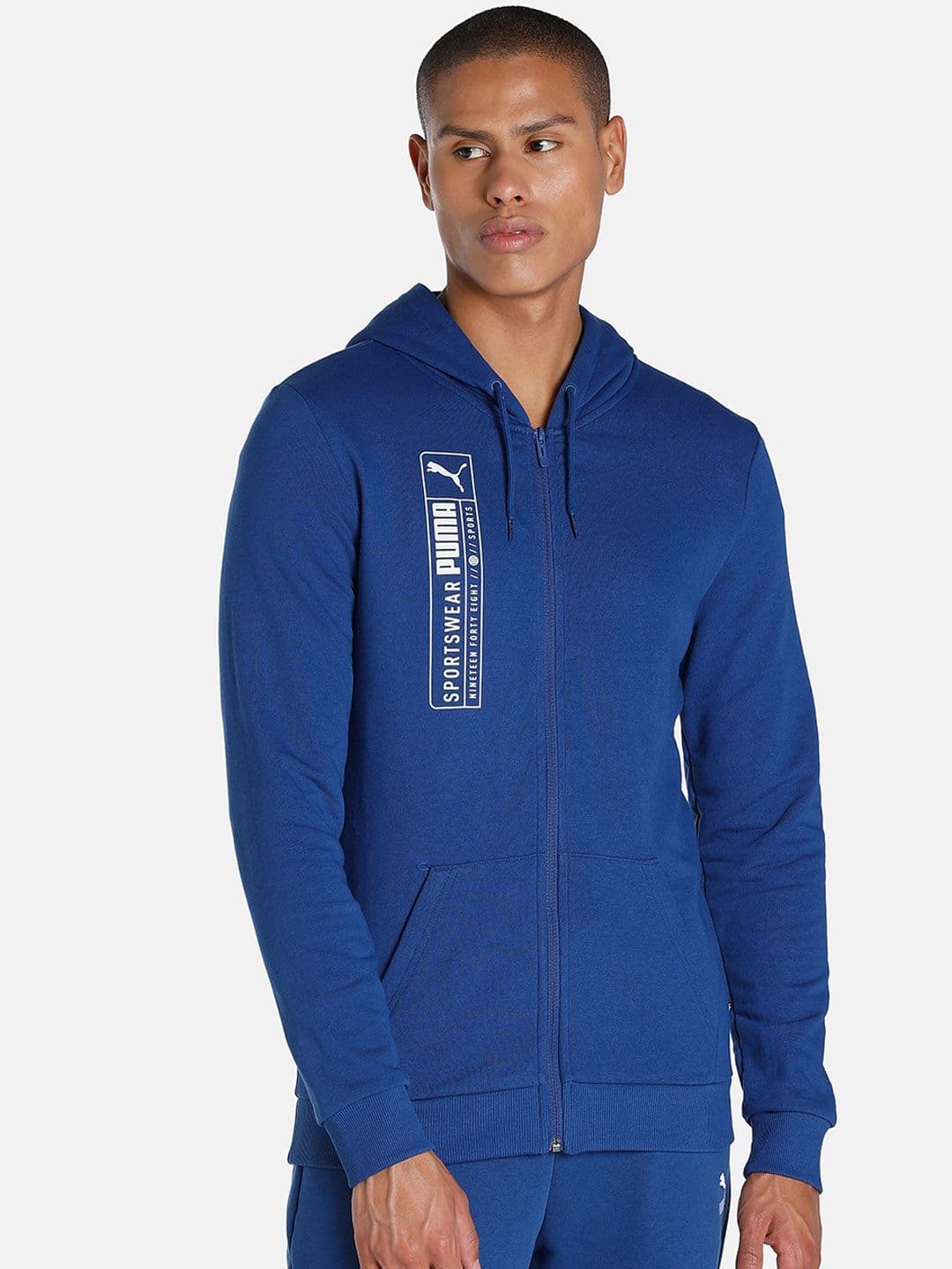 Puma Men Blue Futuristic Logo Slim Fit Jacket - view 1