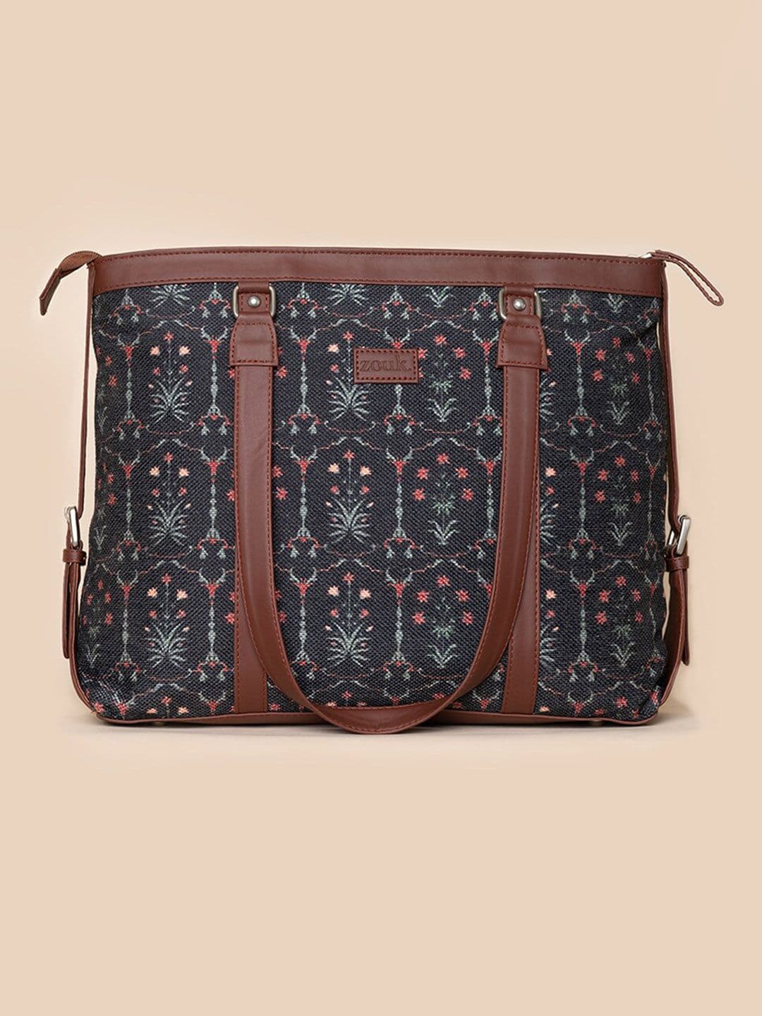 ZOUK Women Ethnic Motifs Printed Laptop Structured Hobo Tote Bag - view 1