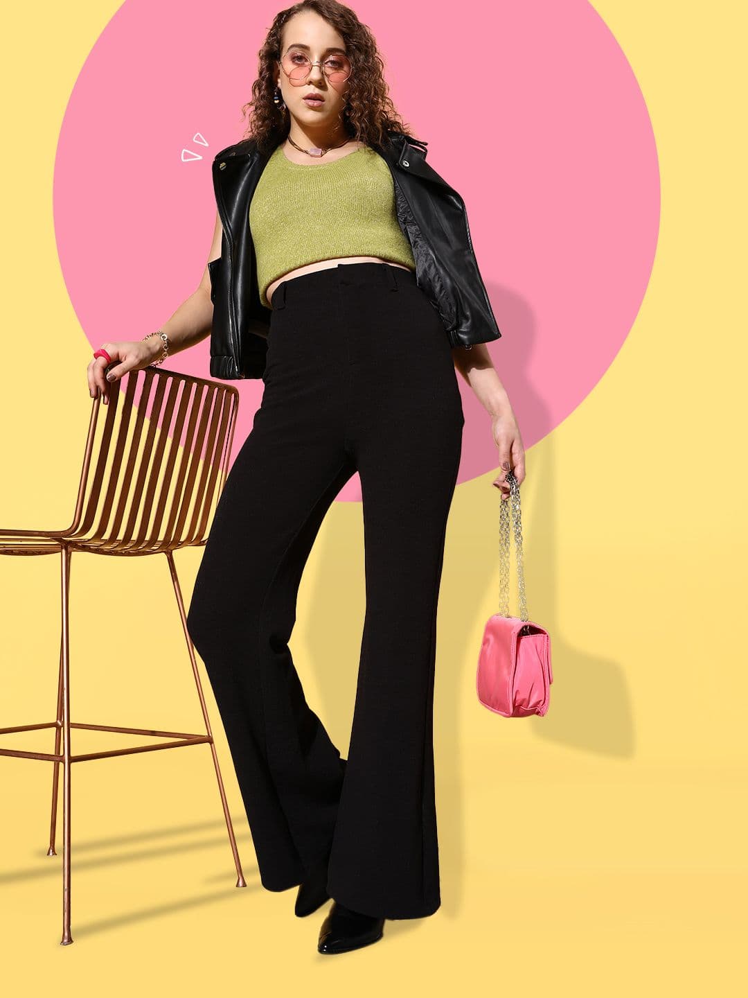 SASSAFRAS Women Black High-Rise Bootcut Trousers - view 1