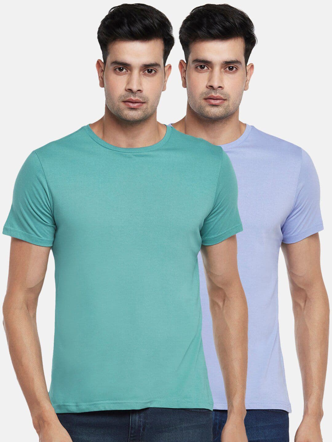 BYFORD by Pantaloons Men Pack of 2 Solid Cotton T-shirt - view 1