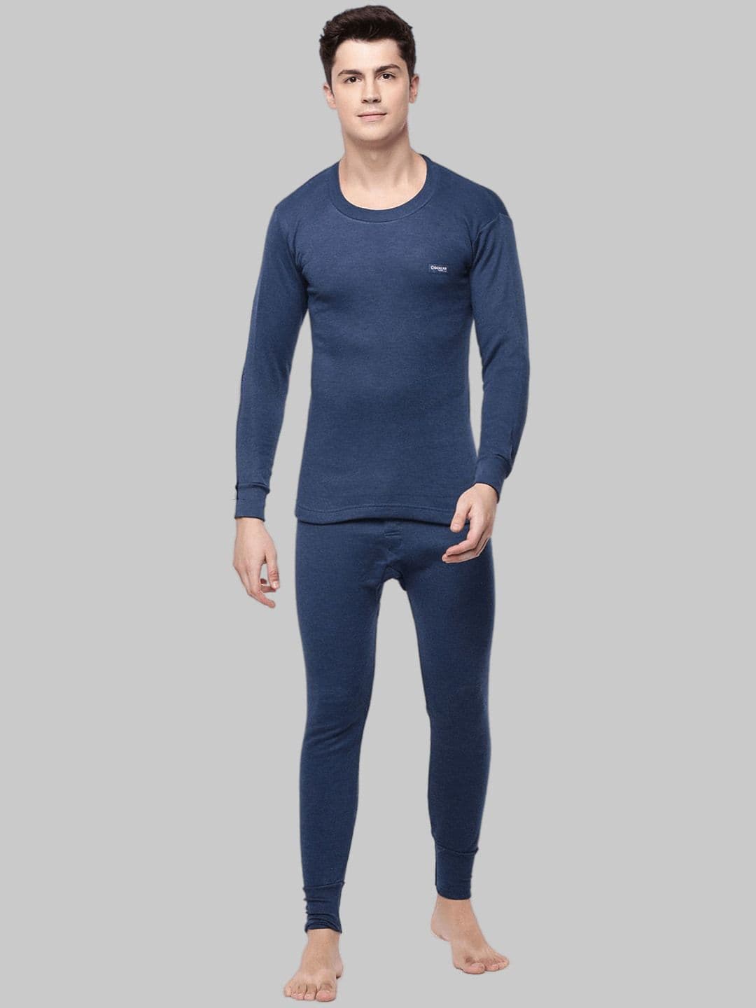 Dollar Men Blue T-Shirt & Bottom Thermal Set - view 1