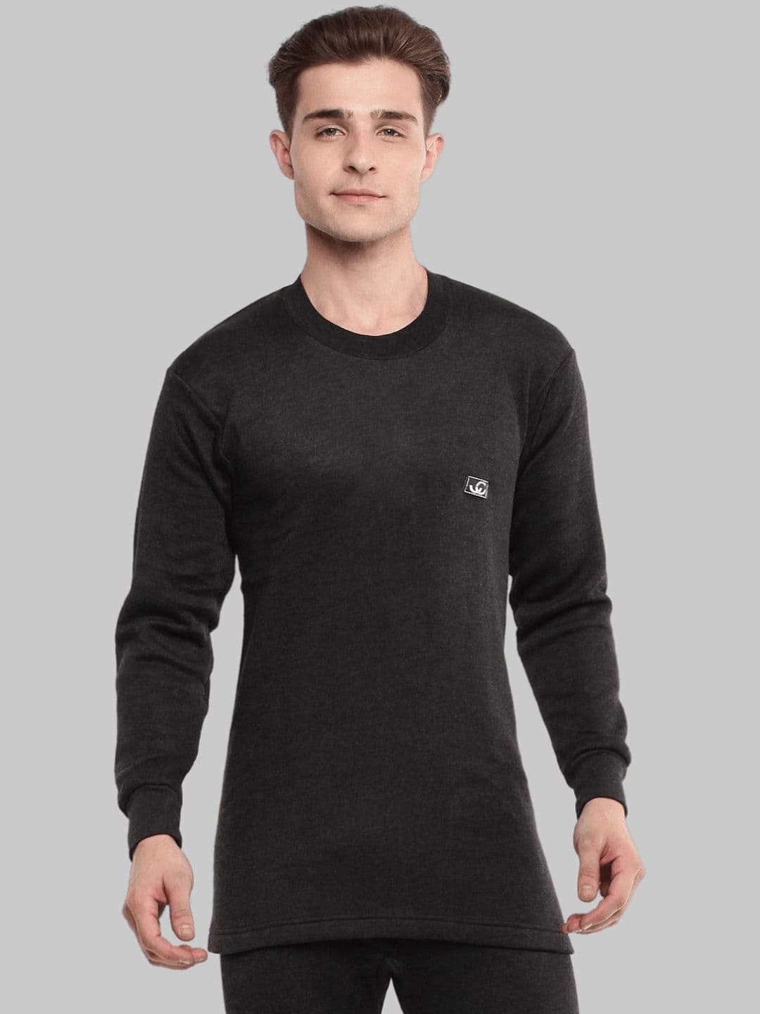 Dollar Men Black Round Neck Thermal T-Shirt - view 1