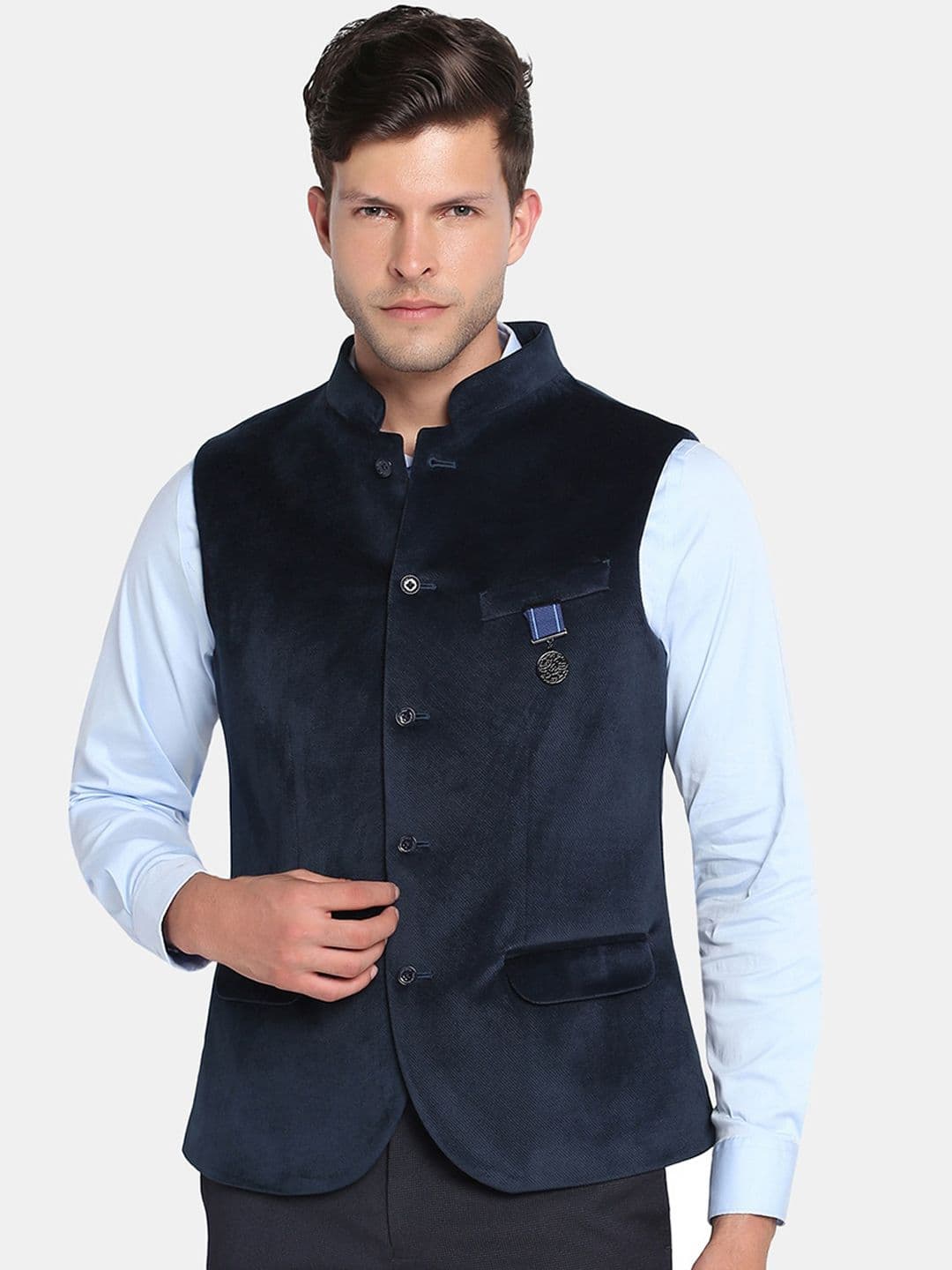 Blackberrys Men Solid Nehru Jackets - view 1