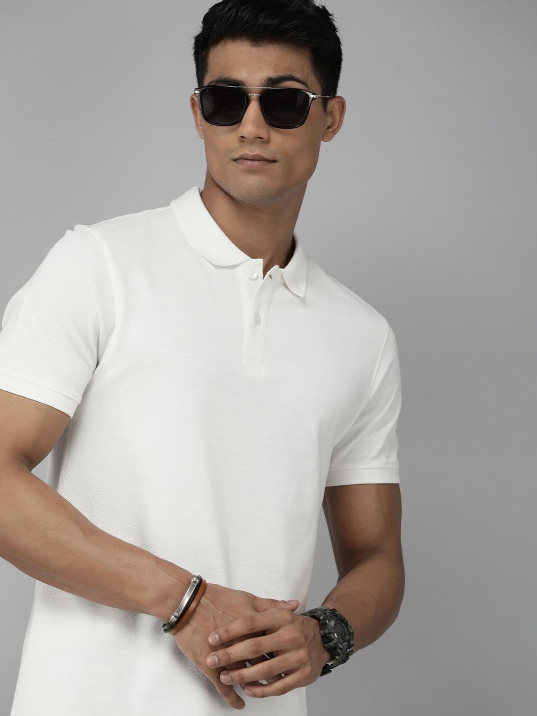 The Roadster Life Co. Men Pure Cotton Polo Collar T-shirt - view 1