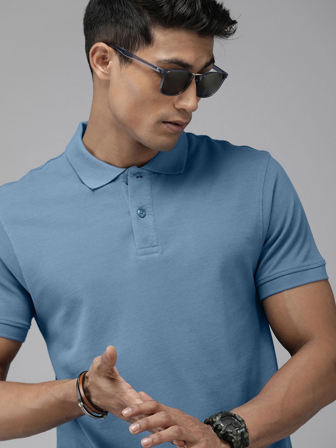 The Roadster Life Co. Men Pure Cotton Polo Collar T-shirt - view 1