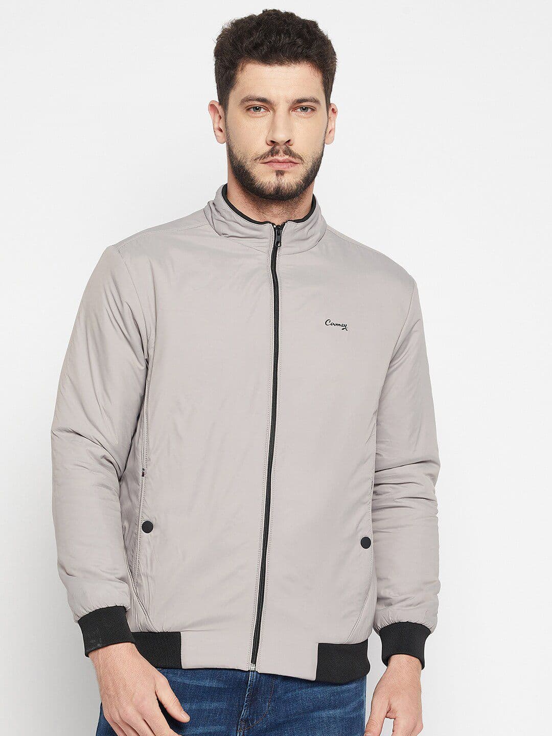 Camey Men Grey Colourblocked Lightweight Bomber Jacket - view 1