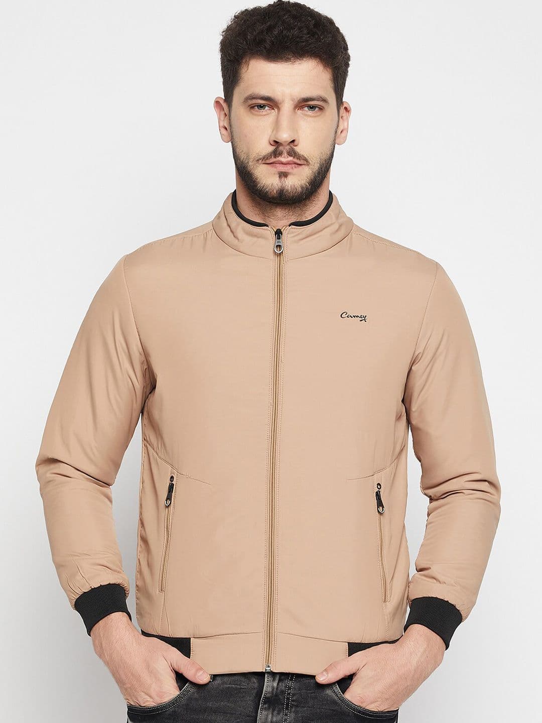 Camey Men Beige Lightweight Bomber Jacket - view 1